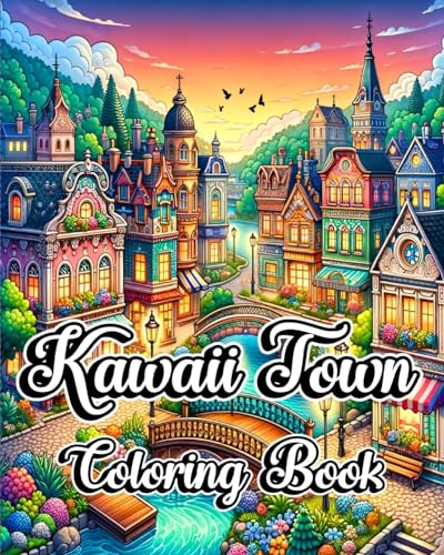 Kawaii Town Coloring Book: Creative & Cute Adult Designs of Little Buildings & Homes for Stress Relief von Blurb