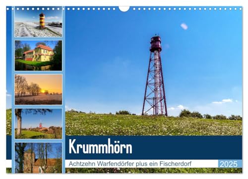 KRUMMHÖRN Achtzehn Warfendörfer plus ein Fischerdorf (Wandkalender 2025 DIN A3 quer), CALVENDO Monatskalender von CALVENDO