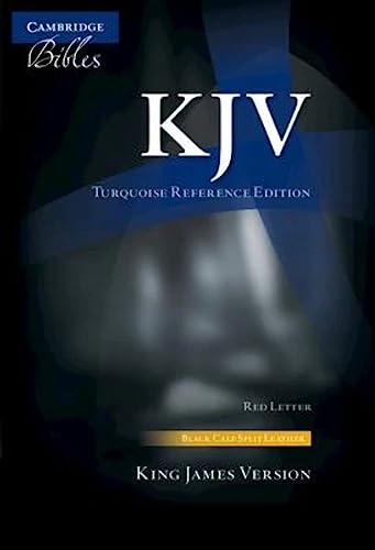 KJV Turquoise Reference Bible, Black Calf Split Leather, Red-Letter Text, Kj674: Xr