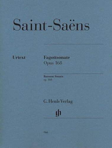 Sonate für Fagott und Klavier op. 168: Besetzung: Fagott und Klavier (G. Henle Urtext-Ausgabe) von G. Henle Verlag