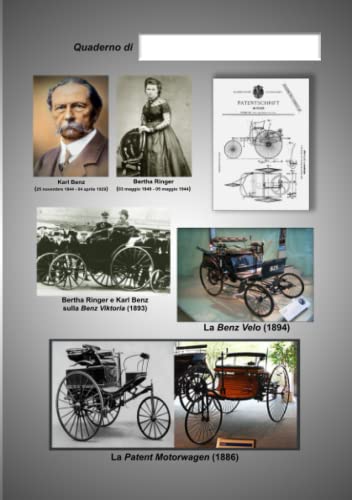 Karl Benz - Quaderno A5 a quadretti 5mm