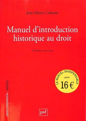 Manuel d'introduction historique au droit von PUF