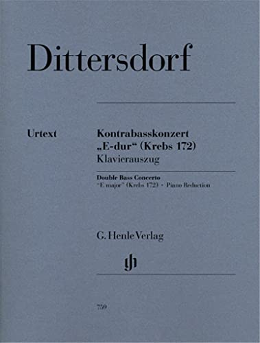 Kontrabasskonzert ''E-dur'' Krebs 172. Kontrabass und Klavier: Besetzung: Kontrabass und Klavier (G. Henle Urtext-Ausgabe)