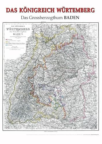 Historische Karte: Königreich Würtemberg [Württemberg], 1864 - mit Großherzogtum Baden (gerollt) von Verlag Rockstuhl