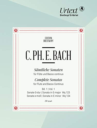 Sämtliche Sonaten für Flöte und Bc Band 1: G-dur Wq 123, e-moll Wq 124 (EB 9346) von Breitkopf & Härtel