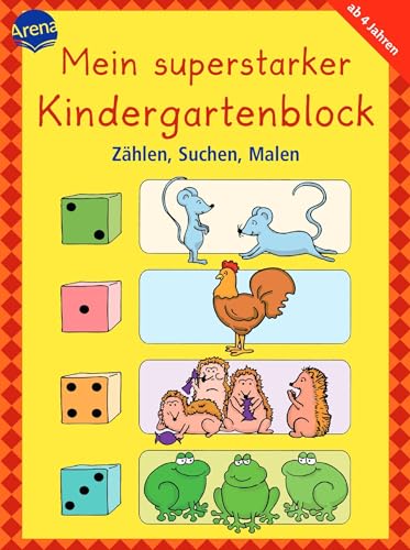 Zählen, Suchen, Malen: Mein superstarker KINDERGARTENBLOCK (Kleine Rätsel und Übungen für Kindergartenkinder)