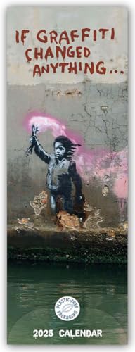 Banksy – If Graffiti Changed Anything 2025 – Slimline-Kalender: Original Carousel Calendar [Mehrsprachig] [Kalender]