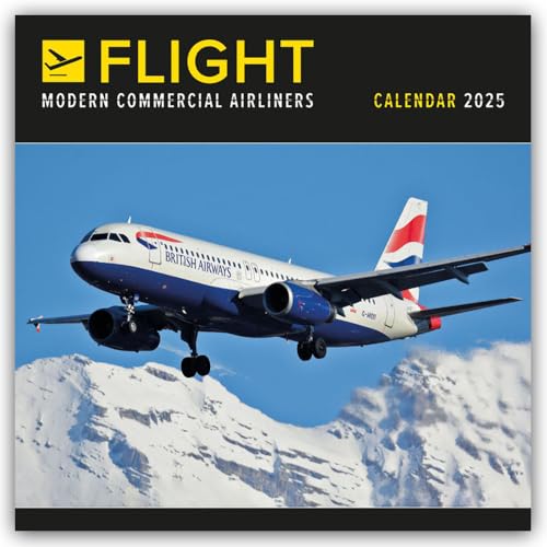 Flight – Modern Commercial Airliners – Passagierflugzeuge 2025 – Wand-Kalender: Original Carousel-Kalender [Mehrsprachig] [Kalender] (Wall-Kalender)