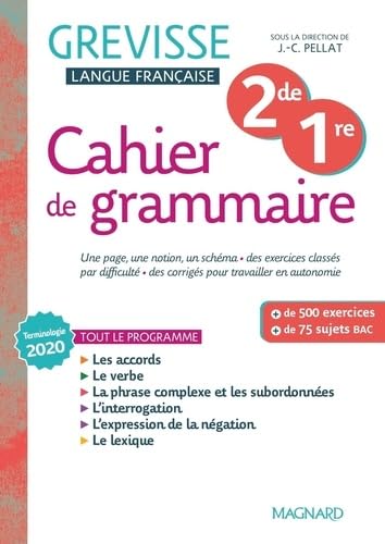 Cahier Grevisse 2de / 1re (2022): Cahier de grammaire von MAGNARD