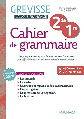 Cahier Grevisse 2de / 1re (2022): Cahier de grammaire