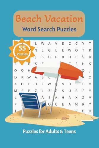 Beach Vacation Word Search Puzzles: Word searches with easy to read print about beach vacations | 6x9 inches, 110 pages | 50+ puzzles | Gift for birthdays, trips, parties, holidays von Independently published
