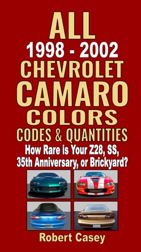 All 1998-2002 Chevrolet Camaro Colors, Codes & Quantities: How Rare is Your Z28, SS, 35th Anniversary, or Brickyard? von Independently published