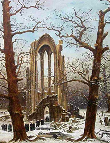 Caspar David Friedrich LARGE Notebook #4: Cool Artist Gifts - Monastery Graveyard in the Snow Caspar David Friedrich Notebook College Ruled to Write in 8.5x11" LARGE 100 Lined Pages von Independently published