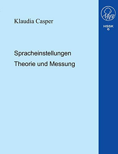 Spracheinstellungen. Theorie und Messung von Books on Demand