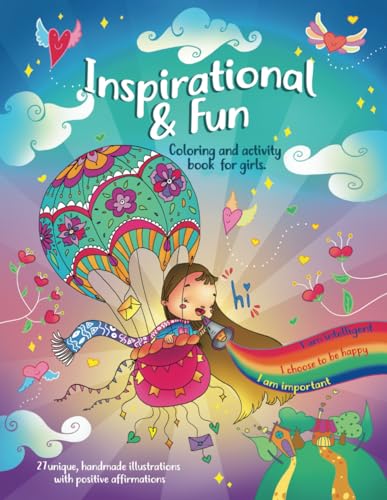 Inspirational & Fun Coloring and Activity Book for Girls.: 27 Unique, Handmade Illustrations with Positive Affirmations. von The Magic Book Tree