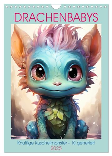Drachenbabys (Wandkalender 2025 DIN A4 hoch), CALVENDO Monatskalender von CALVENDO