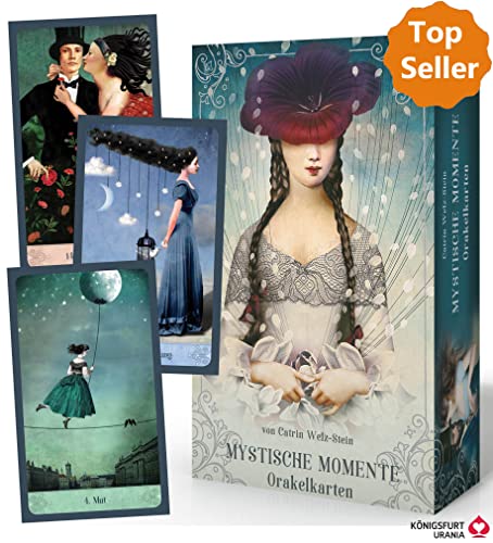Mystische Momente (Oracle of Mystical Moments). Dekorative Box mit Silberprägung, 52 Inspirationskarten und Booklet, ca. 60 Seiten (Orakelkarten Deutsch) von Königsfurt-Urania