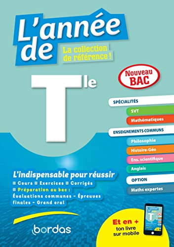 L'Année de Tle Spécialités Maths SVT + option Maths expertes + enseignements communs von BORDAS