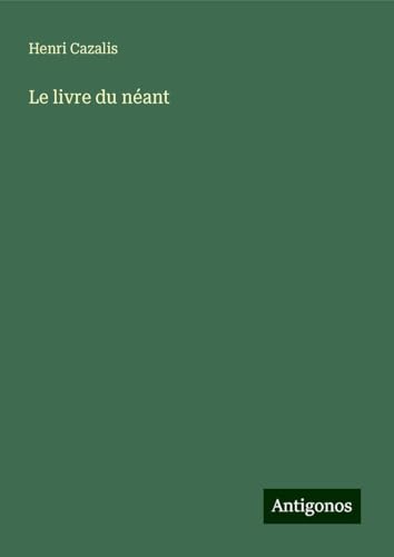 Le livre du néant von Antigonos Verlag