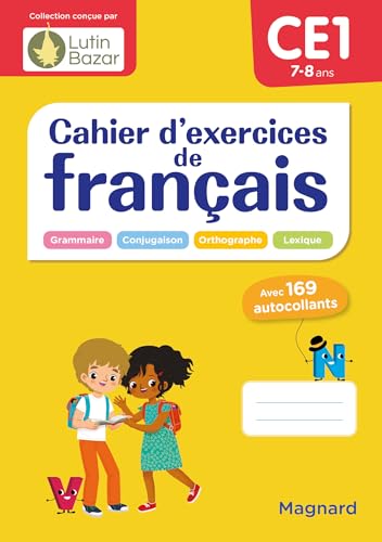 Cahier d'exercices de français CE1: Une collection conçue par Lutin Bazar
