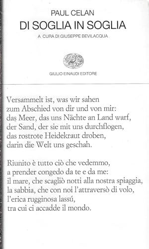 Di soglia in soglia (Collezione di poesia, Band 255) von Einaudi