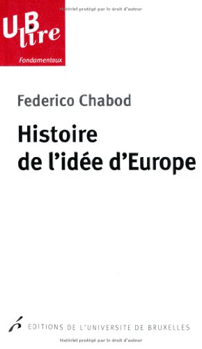 HISTOIRE DE L'IDEE D'EUROPE (0000) von UNIV BRUXELLES
