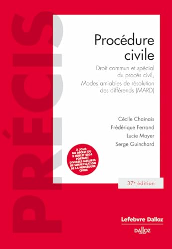 Procédure civile. 37e éd. - Droit commun et spécial du procès civil, MARD.: Droit commun et spécial du procès civil, Modes amiables de résolution des différends (MARD) von DALLOZ