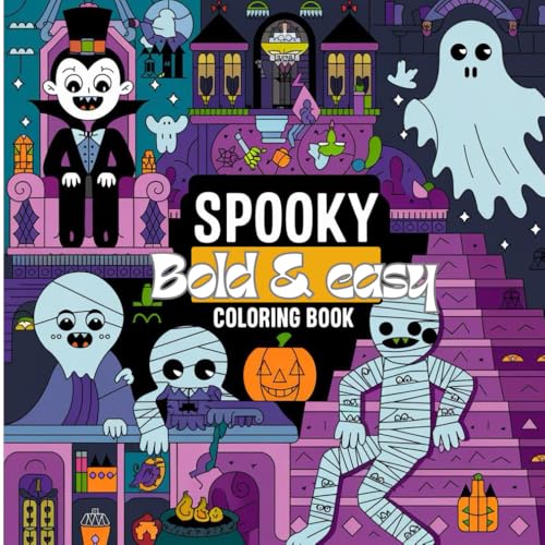 Spooky Halloween Coloring Book: Bold & Easy Designs for kids & Adults von Independently published