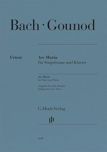 Ave Maria (Johann Sebastian Bach); Tiefe Singstimme und Klavier von G. Henle Verlag