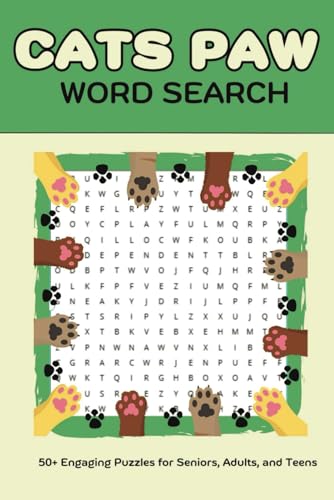 Cats Paw Word Search Puzzle Book: Word Searches With Easy to Read Print about Playful Paws, Curious Cats, Furry Friends, and More | 6x9 inches, 110 ... Gift for Vacations, Holidays, and Free Time. Cats Paw Word Search Puzzle Book: Word Searches With Easy to Read Print about Playful Paws, Curious Cats, Furry Friends, and More | 6x9 inches, 110 ... Gift for Vacations, Holidays, and Free Time. von Independently published