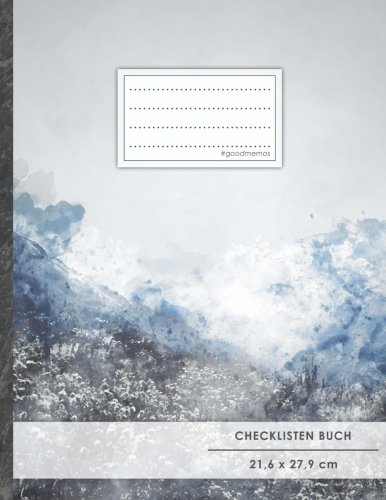 Checklisten-Buch: DIN A4 • 70+ Seiten, Soft Cover, Register, "Abstract Mountain" • #GoodMemos • 18 Checkboxen + Platz für Notizen/Seite (inkl. Register mit Datum uvm.) von #GoodMemos