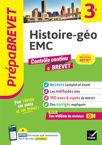 Prépabrevet - Histoire-géo EMC 3e - Brevet 2025: cours, méthodes & sujets de brevet corrigés von HATIER