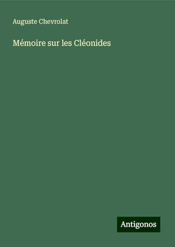 Mémoire sur les Cléonides von Antigonos Verlag