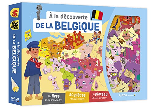 A LA DÉCOUVERTE DE LA BELGIQUE (ÉD. 2022): Un livre documentaire, un plateau géant aimanté, 50 pièces magnétiques