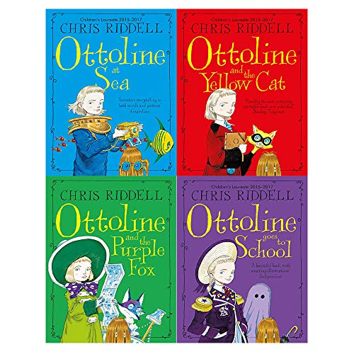 Chris Riddell Collection 4 Books Set (Ottoline and the Purple Fox, Ottoline at Sea, Ottoline Goes to School, Ottoline and the Yellow Cat)