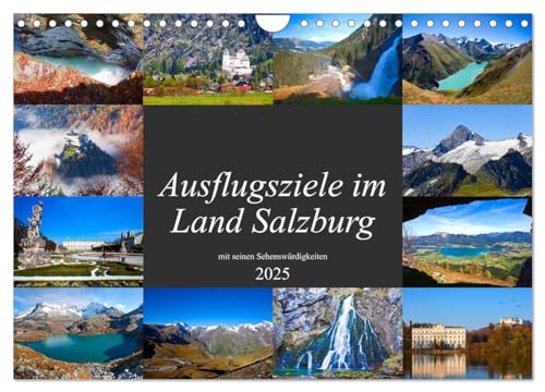 Ausflugsziele im Land Salzburg (Wandkalender 2025 DIN A4 quer), CALVENDO Monatskalender
