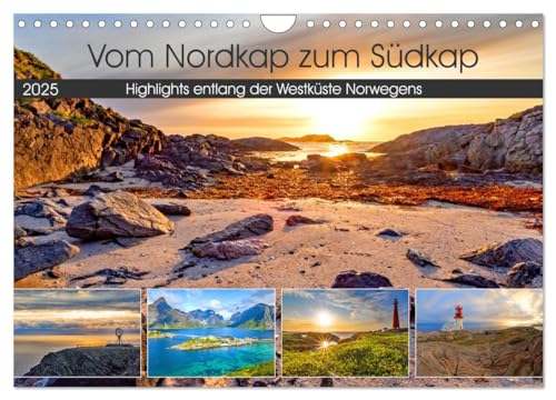Vom Nordkap zum Südkap (Wandkalender 2025 DIN A4 quer), CALVENDO Monatskalender