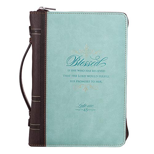 Bible Cover, Blessed Is She, Light Blue and Brown, Large Bible Cover, Blessed Is She, Light Blue and Brown, Large von Christian Art Gifts
