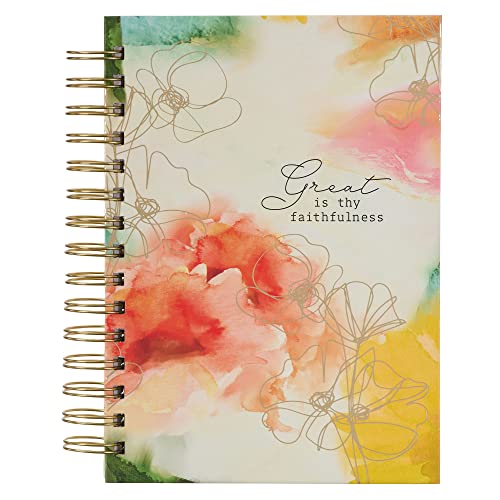 Christian Art Gifts Journal w/Scripture for Women Great is Thy Faithfulness Watercolor Red/Yellow 192 Ruled Pages, Large Hardcover Notebook, Wire Bound Christian Art Gifts Journal w/Scripture for Women Great is Thy Faithfulness Watercolor Red/Yellow 192 Ruled Pages, Large Hardcover Notebook, Wire Bound