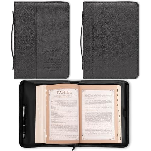 "Guidance" Black Bible / Book Cover - Proverbs 3:6 (Large)