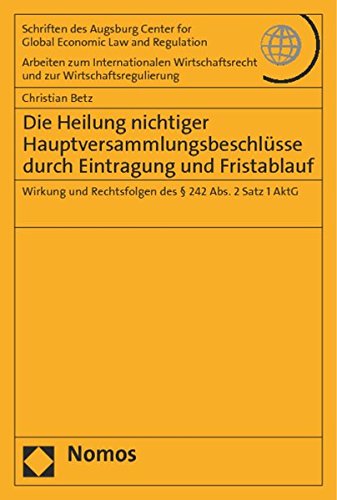Die Heilung nichtiger Hauptversammlungsbeschlüsse durch Eintragung und Fristablauf: Wirkung und Rechtsfolgen des § 242 Abs. 2 Satz 1 AktG von Nomos