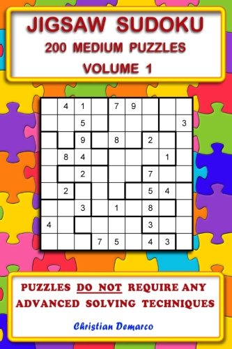 Jigsaw Sudoku: 200 Medium Jigsaw Sudoku Puzzles Volume 1