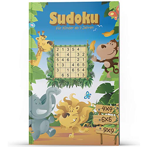 Sudoku für Kinder ab 7 Jahren: 200 Sudoku-Rätsel für Kinder, fördert logisches Denken, 4x4 6x6 9x9 Sudokus, leicht bis schwer, Konzentrationsspiele, ... für Kinder, tolle Beschäftigung für Kinder