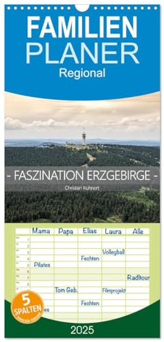 Familienplaner 2025 - Faszination Erzgebirge mit 5 Spalten (Wandkalender, 21 cm x 45 cm), CALVENDO von CALVENDO