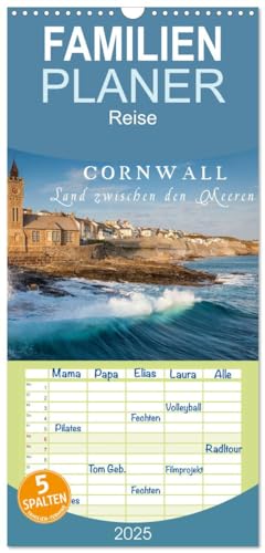 Familienplaner 2025 - Cornwall - Land zwischen den Meeren mit 5 Spalten (Wandkalender, 21 cm x 45 cm), CALVENDO