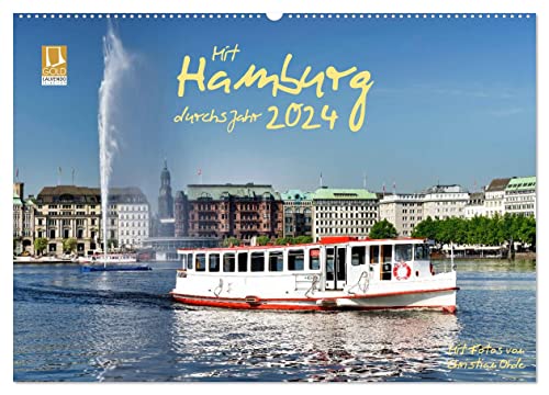Mit Hamburg durchs Jahr 2024 (Wandkalender 2024 DIN A2 quer), CALVENDO Monatskalender