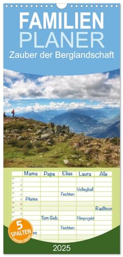 Familienplaner 2025 - Zauber der Berglandschaft mit 5 Spalten (Wandkalender, 21 cm x 45 cm), CALVENDO