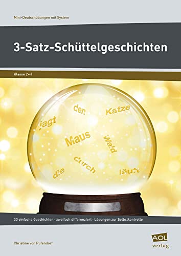 3-Satz-Schüttelgeschichten: 30 einfache Geschichten - zweifach differenziert - Lösungen zur Selbstkontrolle (2. bis 4. Klasse) (Mini-Übungen mit System - Grundschule) von AOL-Verlag i.d. AAP LW