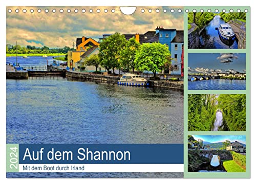 Auf dem Shannon - Mit dem Boot durch Irland (Wandkalender 2024 DIN A4 quer), CALVENDO Monatskalender von CALVENDO