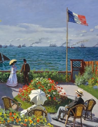 Monet LARGE Notebook #2: Cool Artist Gifts - Terrasse à Sainte-Adresse Claude Monet Notebook College Ruled to Write in 8.5x11" LARGE 100 Lined Pages